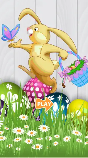 复活节彩蛋兔子油漆游戏为孩子们